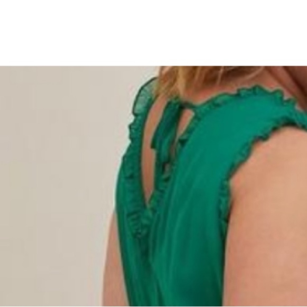 Torrid Chiffon Ruffle Trim Mini Dress Kelly Green NWOT 3 - Picture 6 of 8